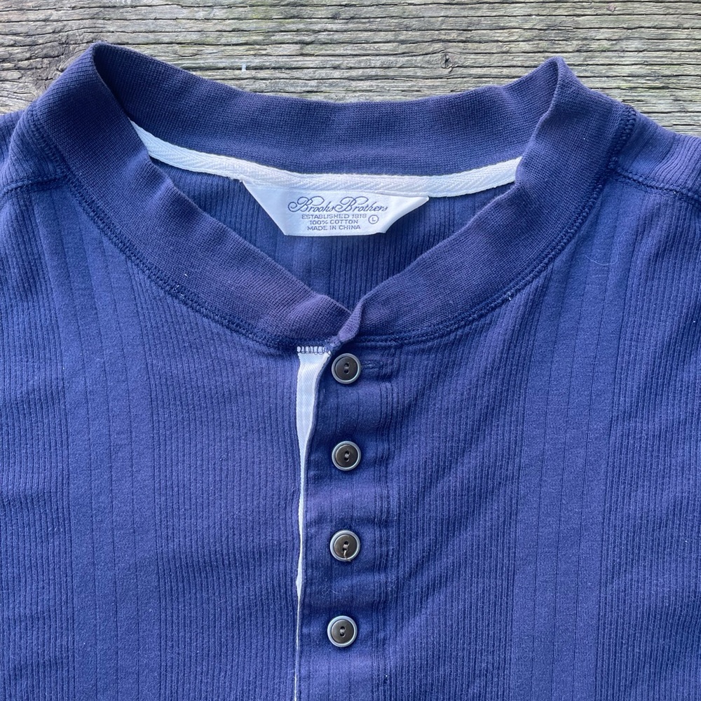 Brooks Brothers Dark Blue Henley Shirt